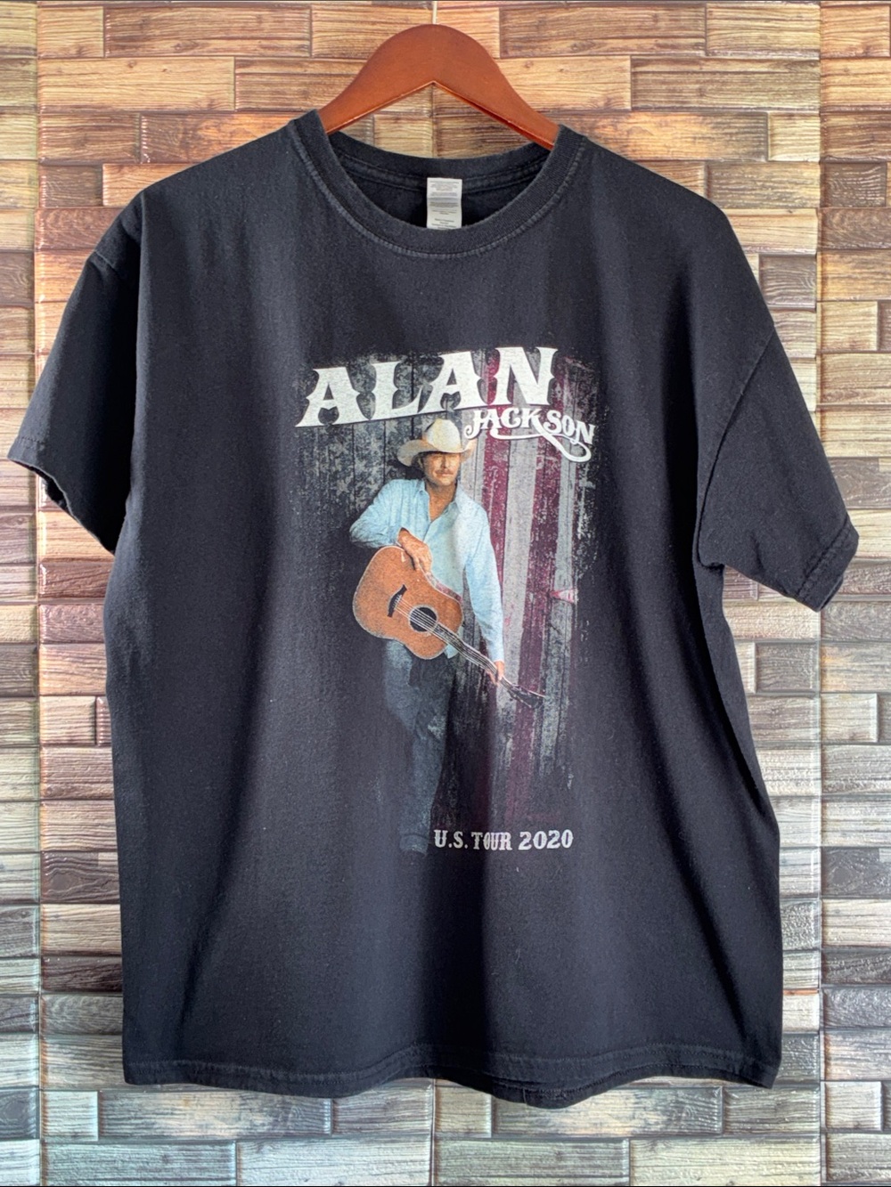 EUC Gildan XL Black Alan Jackson U.S. Tour 2020 Graphic Tee